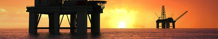 Oil rig during sunset