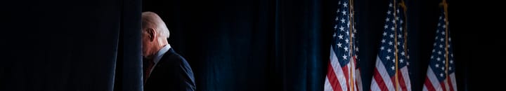 Joe Biden walks off the stage