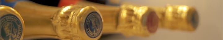 row of bottles of wine