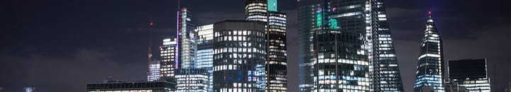 London city skyline in the dark