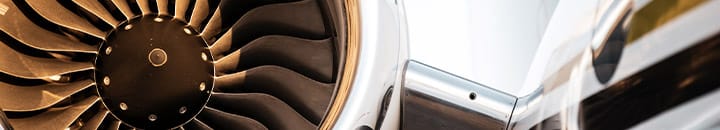 Close up of aeroplane engine