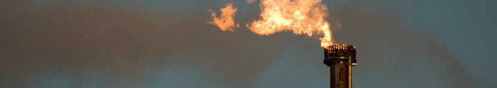 Gas being burnt off