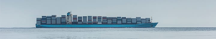 Cargo ship at sea
