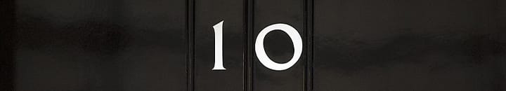 Close up of Number 10 front door