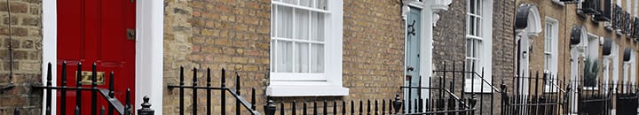 Row of terraced houses in London