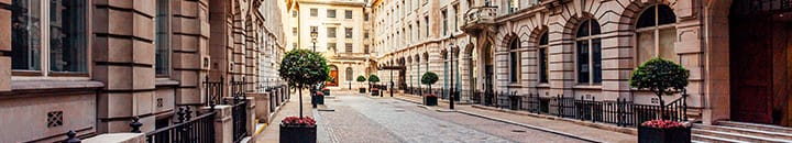 Streets of terraced houses in London
