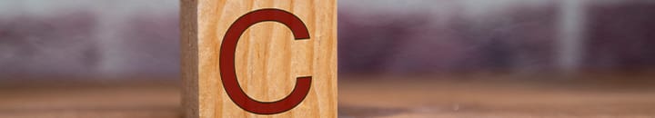 Letter C alphabet wooden block