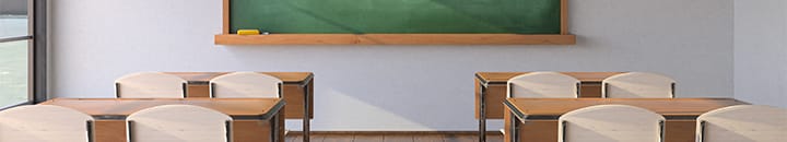 School class room desks