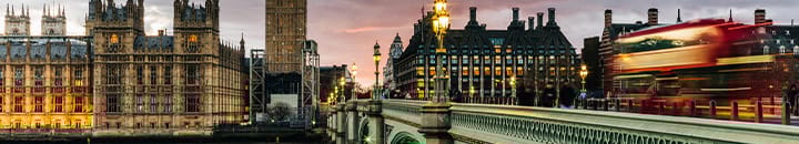 Westminster bridge with houses of parliament in background