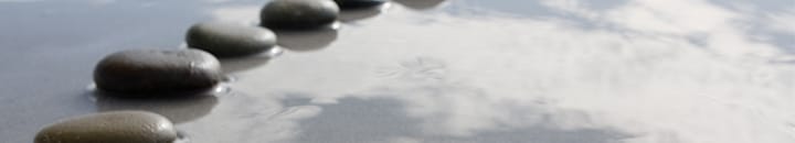 Stepping stones on a beach