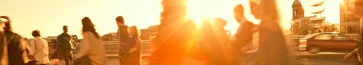 People walking in the sunshine