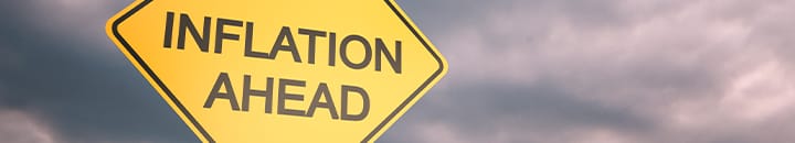 Inflation ahead road sign