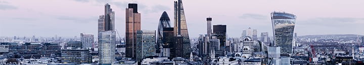 London skyline showing the financial district
