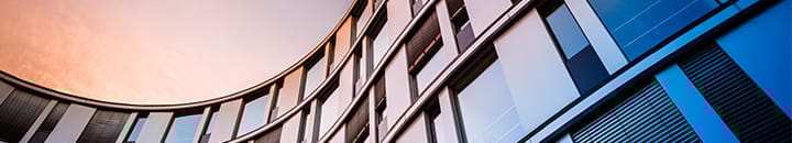 Modern curved office building