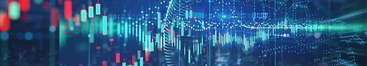 stock market investment graph and city skyline scene