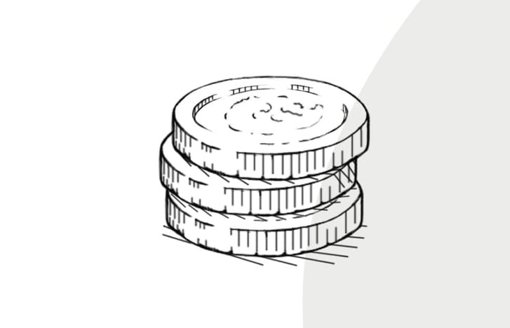 Graphic showing stack of coins