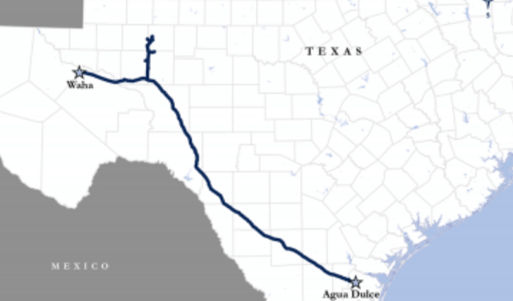Detailed map showing the WhiteWater Midstream