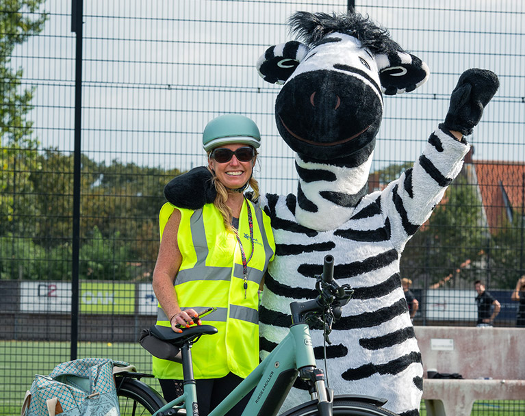 Anna Malcolm, Sponsorship Co-ordinator at Investec, with Zebbie