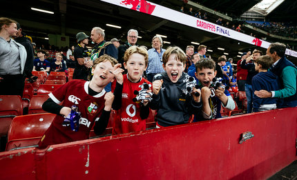 Ecstatic young Bordeaux Begles supporters