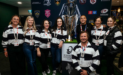 Team Investec with Cheslin Kolbe and the trophy