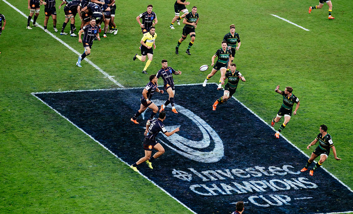 On the field action- Bordeaux Begles vs Northampton Saints
