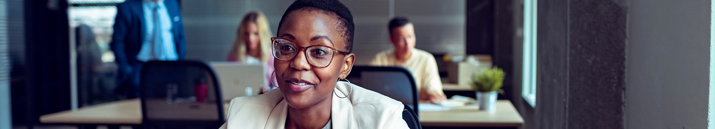 Business woman at laptop