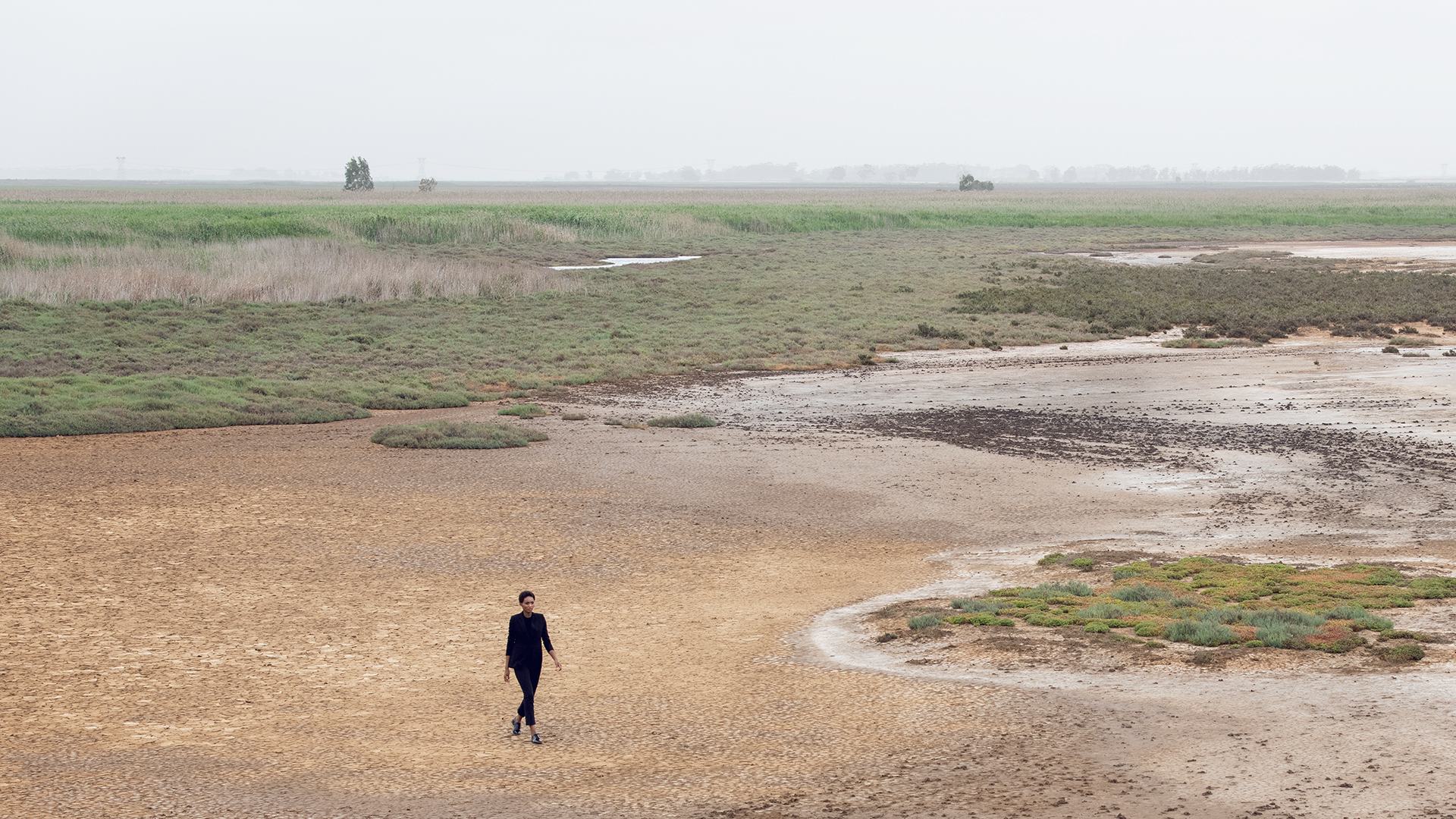 Lady walking in the wilderness