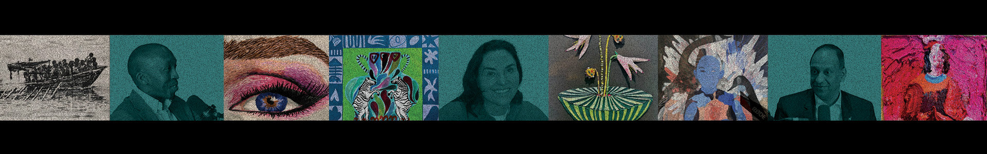 EP 2 of Art in Focus - a collage of artworks and interviewees