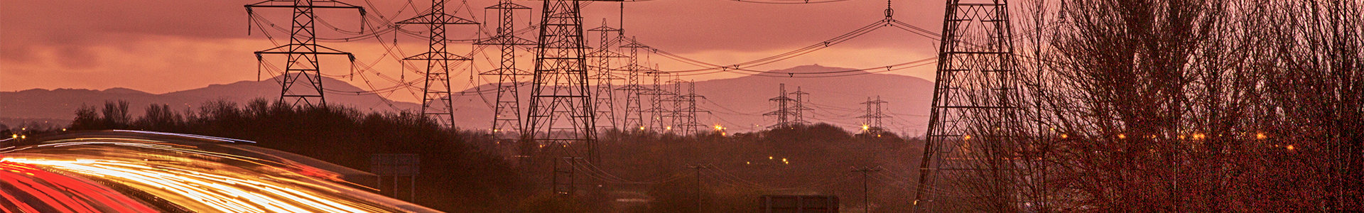 grid at sunset 