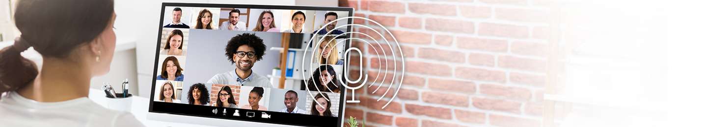 Woman on a video conference call with colleagues