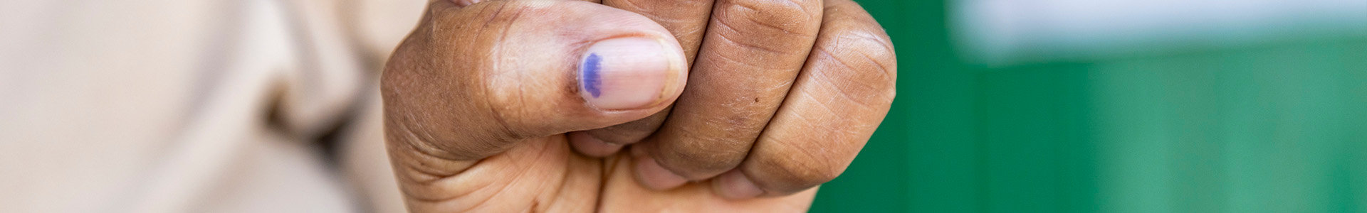 Elections 2024: Woman's thumb showing election mark