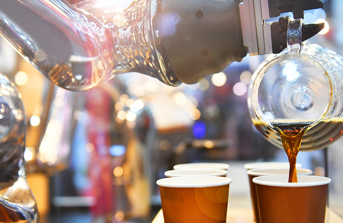 Robot pouring coffees