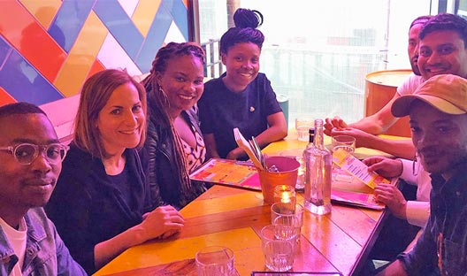 Our winning team taking time out from their whirlwind schedule