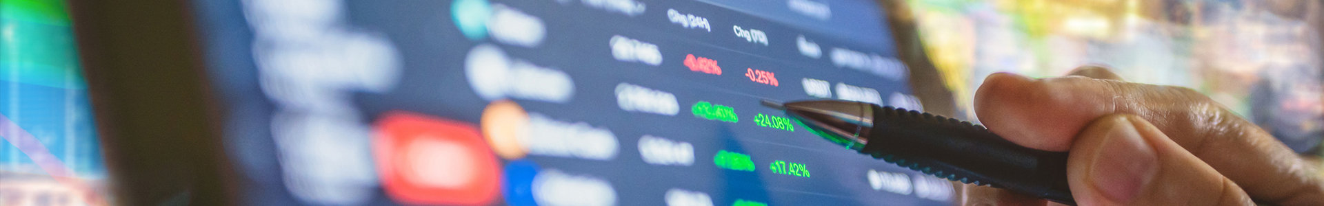 Data of stockmarket on tablet