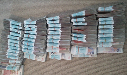 cash seized from IWT bust