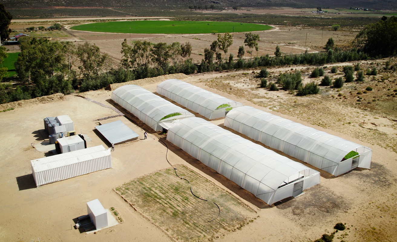 Touws River hydroponic farm as seen from above