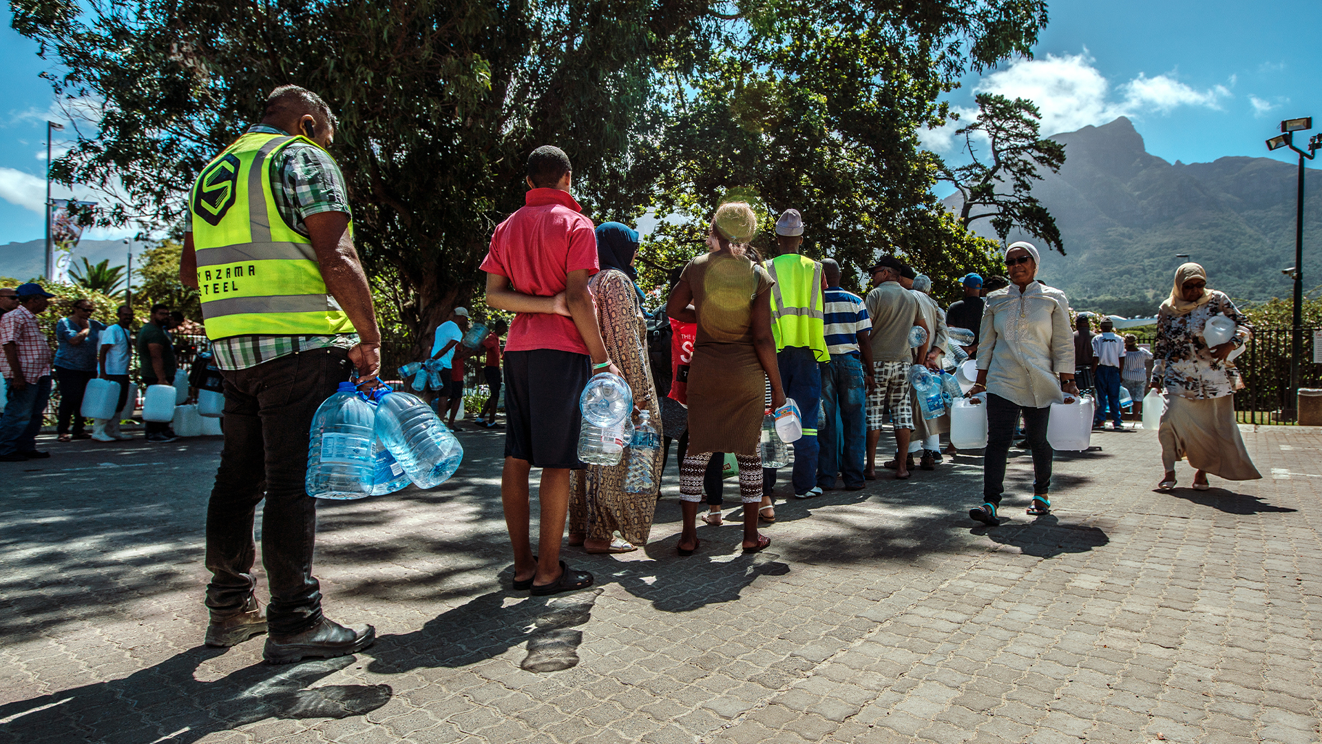 People queuing for water