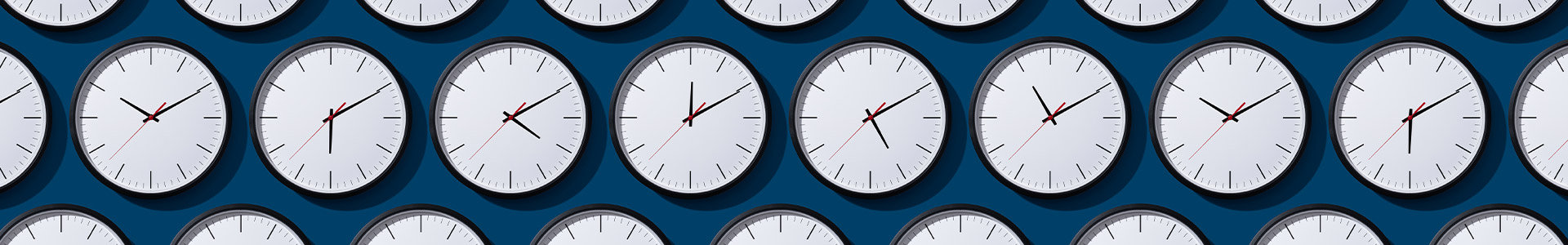 Rows of clocks