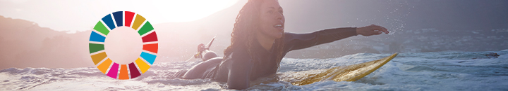 Female surfing