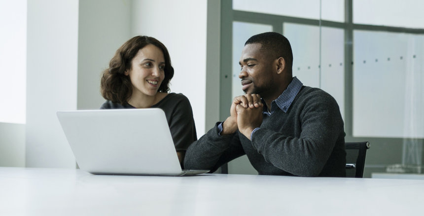 business professionals talking
