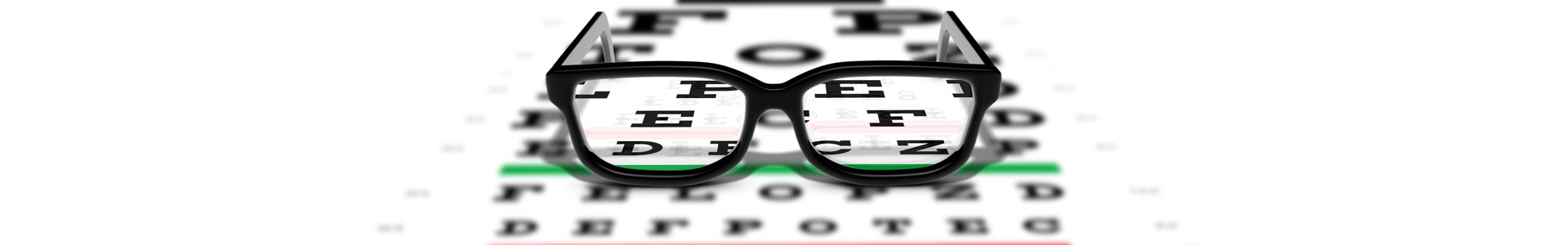 Spectacles on an eye test
