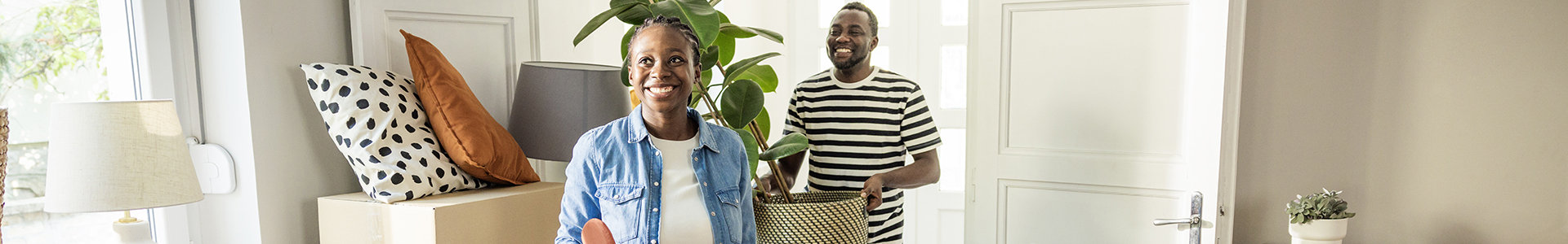 Couple moving into their new home