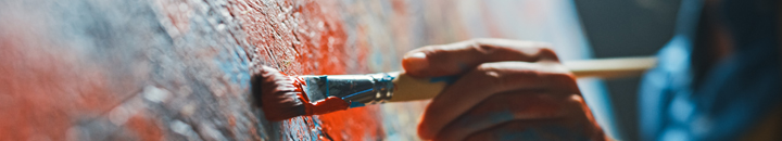 Paintbrush on canvas