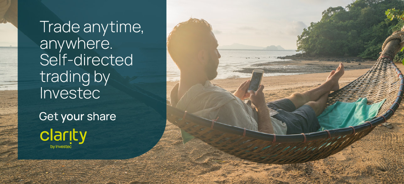 Clarity banner: Trade anytime, anywhere. Self-directed trading by Investec