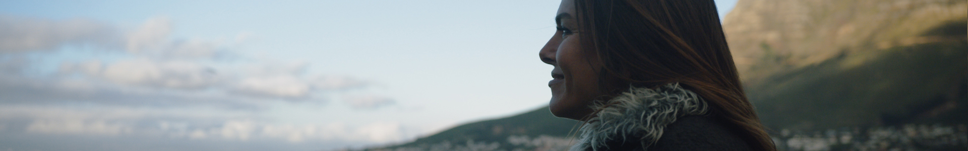 Ali Nortier gazing out from the slopes of Table Mountain