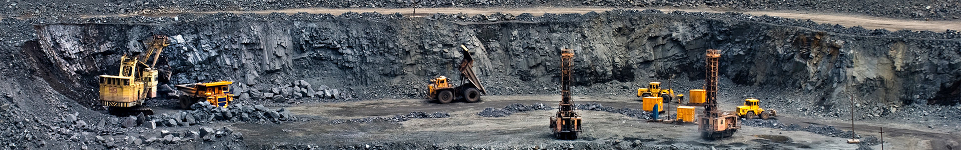 Construction Machinery At Iron Ore Mine