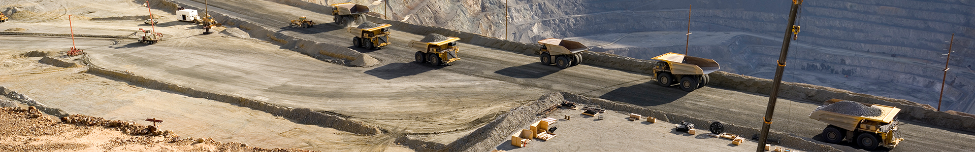 Trucks involved in copper mining