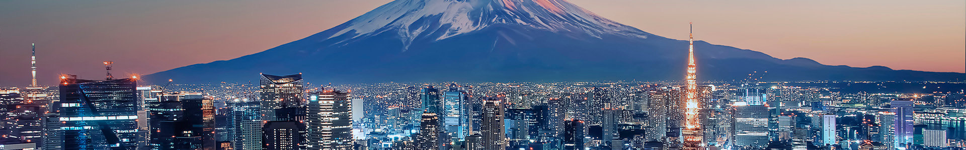 Mount Fuji in the background with Tokyo skyline