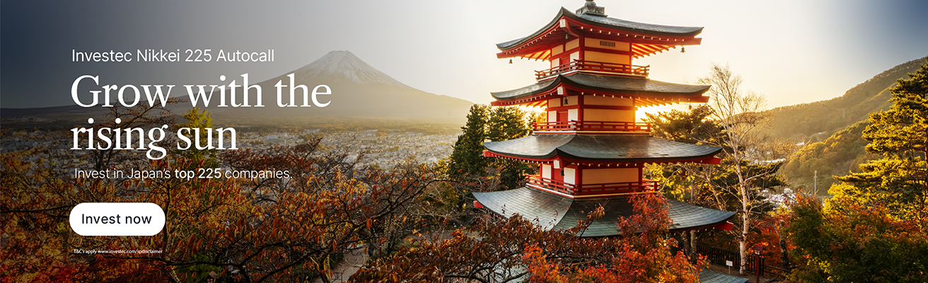 Toyko sunrise over Mount Fuji banner for Investec Nikkei 225 Autocall