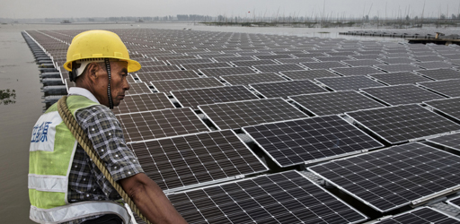 World's largest floating solar farm in Huainan, China